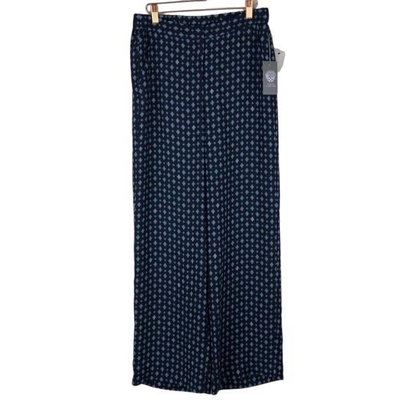 VINCE CAMUTO Geo Print Wide Leg Pants Navy 4 NWT Fun Pattern Funky - Picture 1 of 7